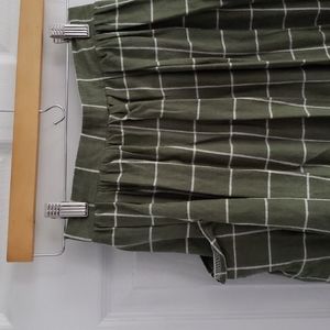 Eightfold Fox Gatherer Skirt, adaptive skirt green windowpane flannel